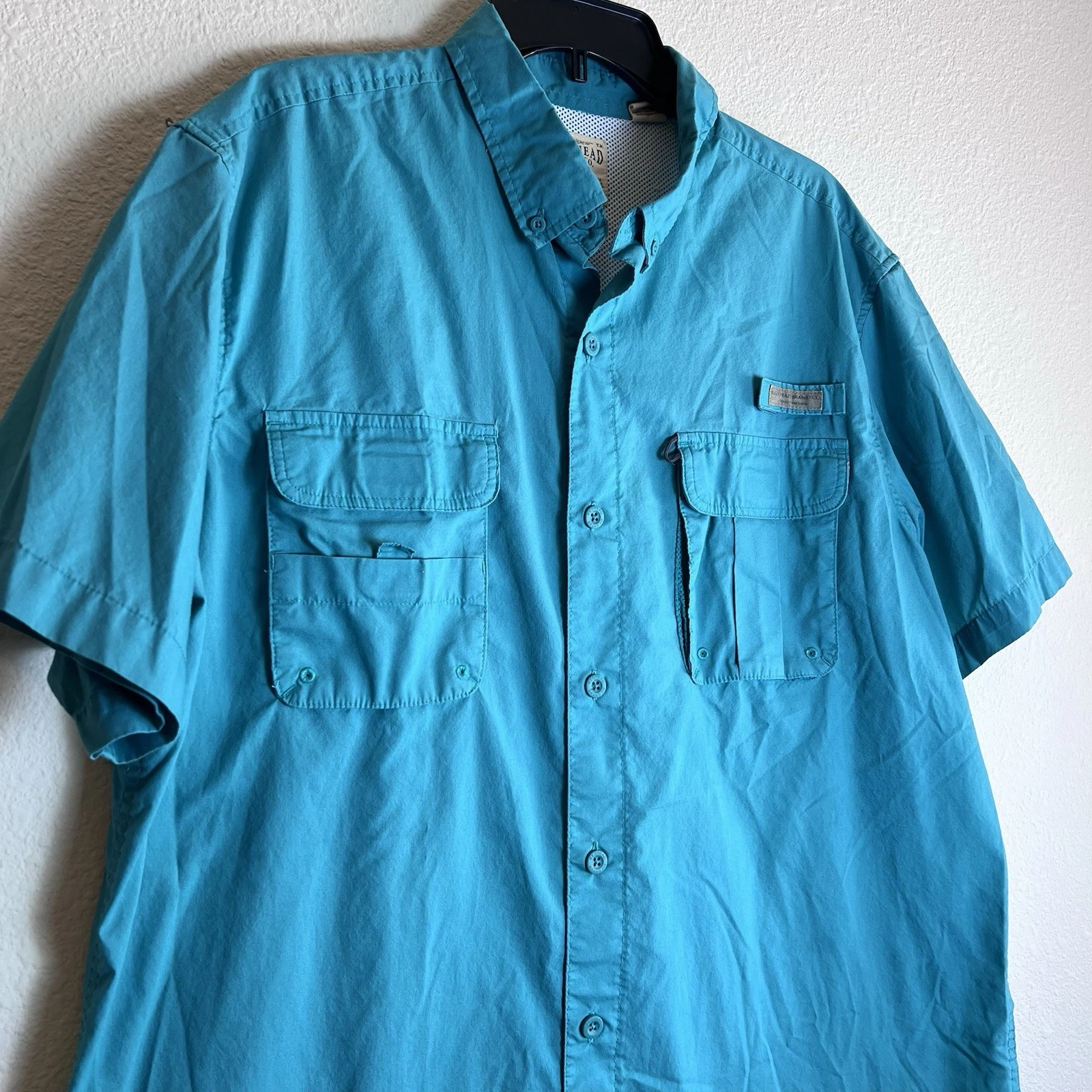 RED HEAD Fishing Shirt XL Vented Outdoor Button Front Mesh Lined Travel Utility