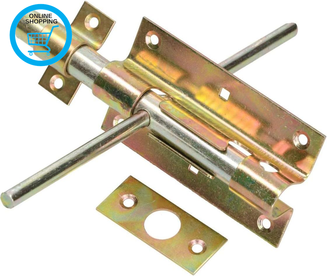 ® Bolt Latch 150/16 Lock Bolt Double-Sided Galvanised Yellow Metal Gate Bolt Sli