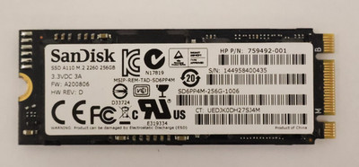 SanDisk 759492-001 A110 M.2 2260 256GB SSD Solid State Drive