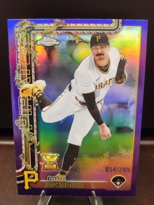 2025 Topps Holiday Chrome Paul Skenes Rookie Cup Purple Refractor /299
