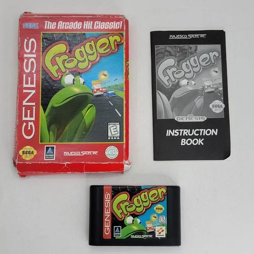Sega Genesis Frogger cart game box & manual Tested Works!