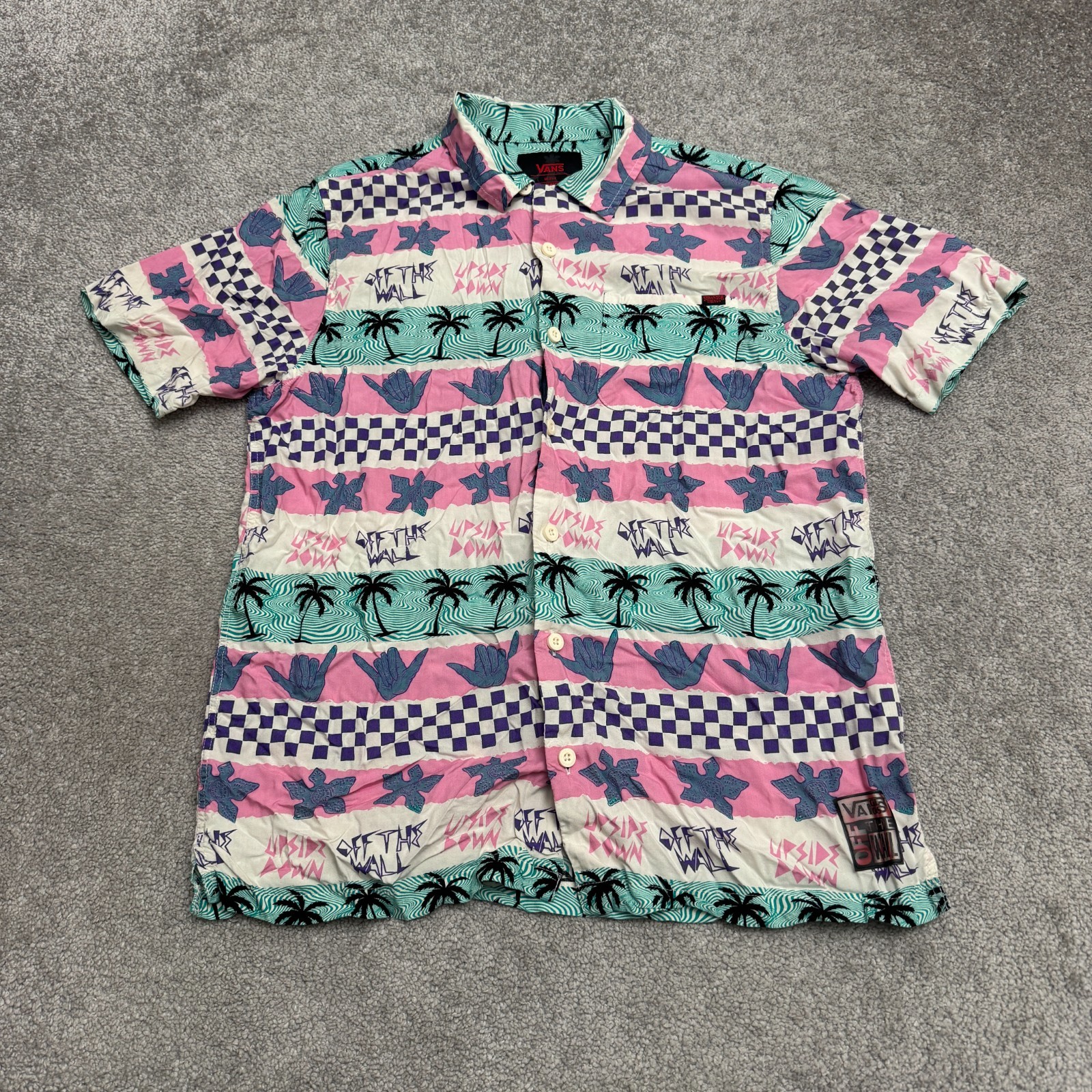 Vans Off The Wall Stranger Things Button Down Shi… - image 1