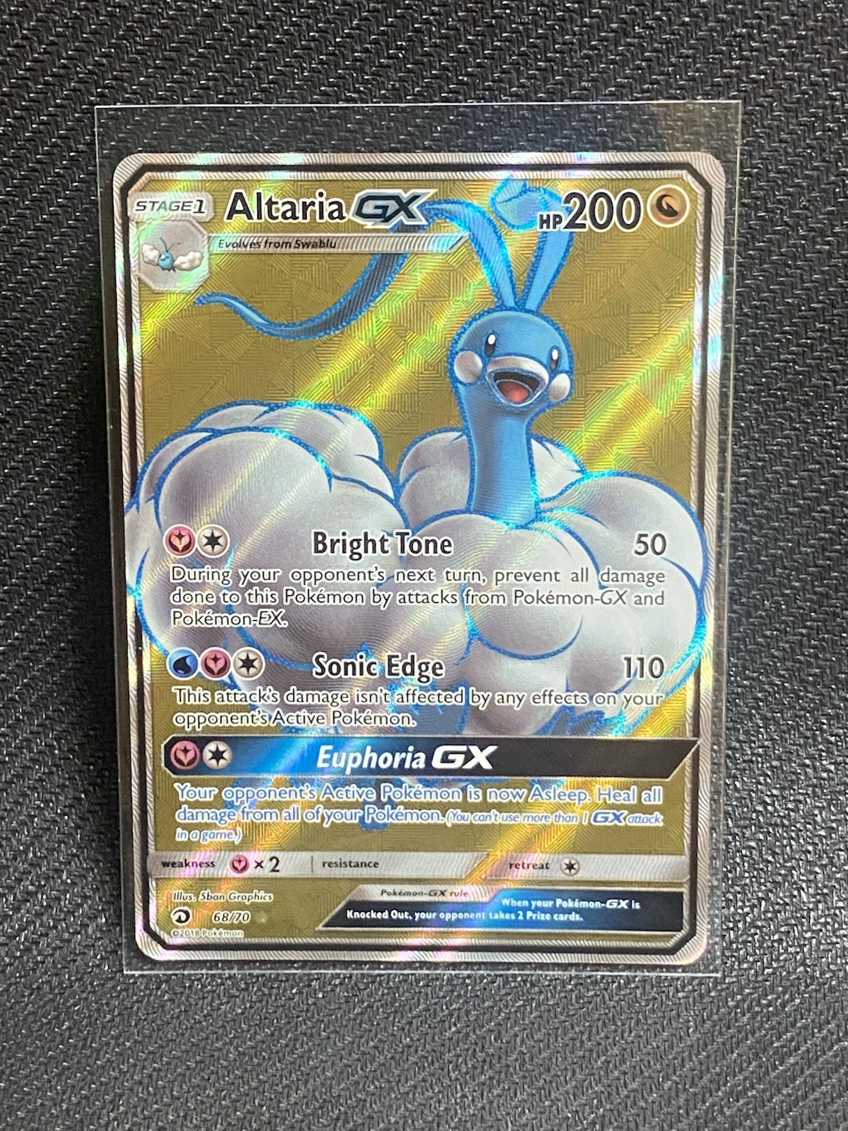 Pokémon TCG Altaria GX Dragon Majesty 68/70 Full Art Ultra Rare NM Condition