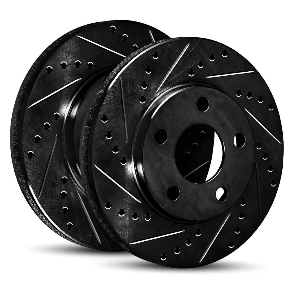 For Mercedes-Benz G550 19-24 R1 Concepts Drilled & Slotted Rear Brake Rotor Set Foto 2 de 3