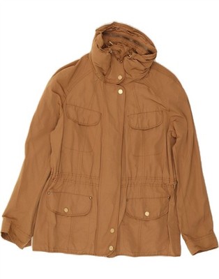 Massimo Dutti Damen Utility-Jacke mit Kapuze UK 16 Large braun CQ96