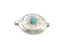 Vintage Native American Navajo Sterling Silver Turquoise Hair Clip