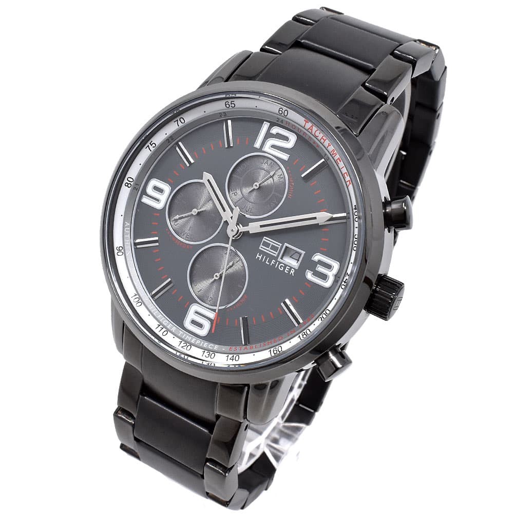Tommy Hilfiger Men's Gunmetal Stainless Steel Analog Watch with Date Calendar