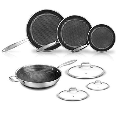 NutriChef NC3PLY7S 7-Piece Cookware Set Stainless Steel