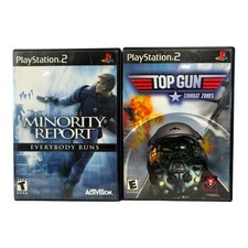 Minority Report & Top Gun Combat Zones (Playstation 2 PS2) CIB Tom Cruise Lot