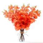 10 Pcs Fall Eucalyptus Stems Fall Flower Fake Orange Eucalyptus Leaves Autumn