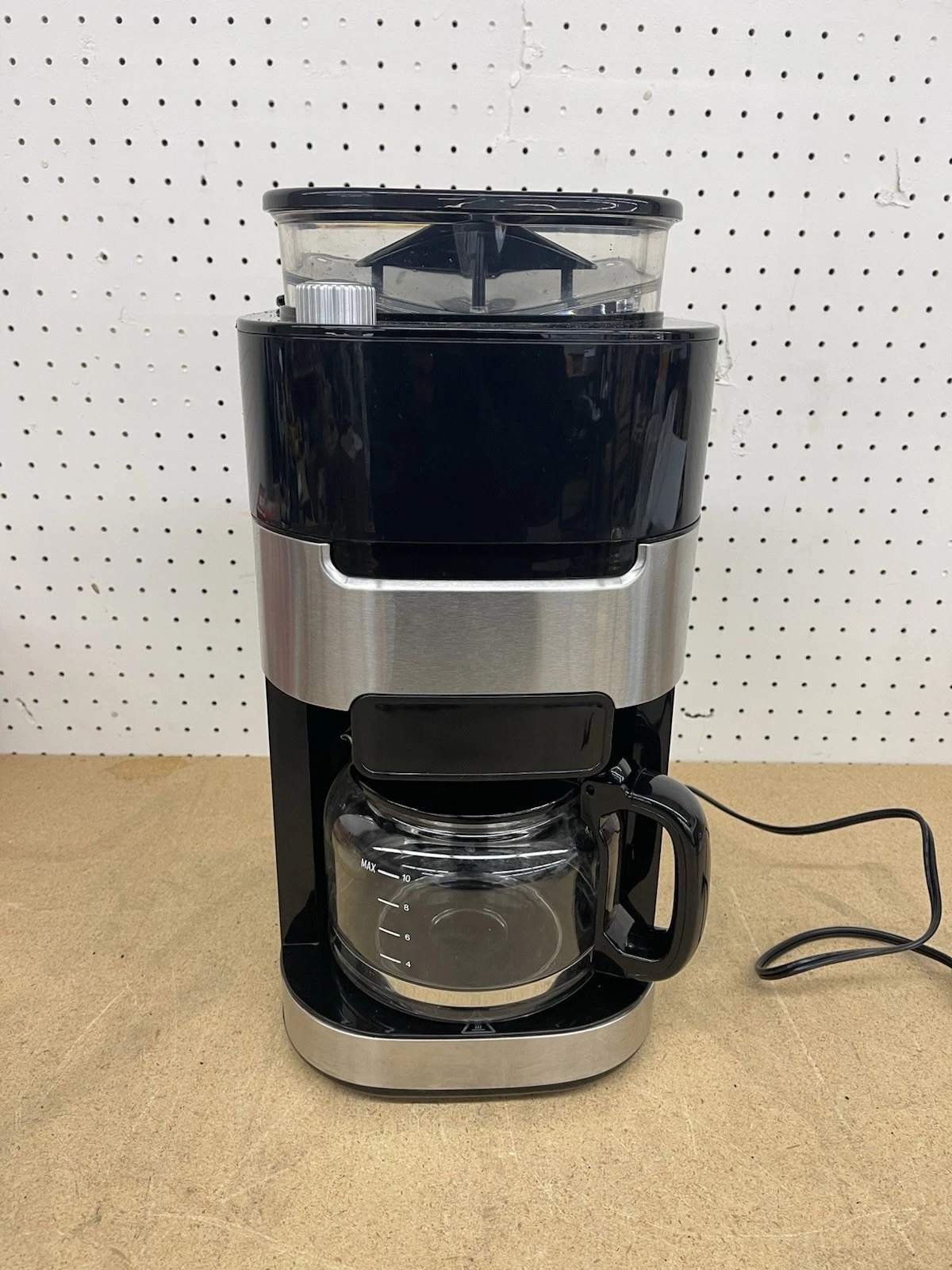 COWSAR 10-Cup Stainless Steel Drip Coffee Maker with Built-In Adjustable Grind