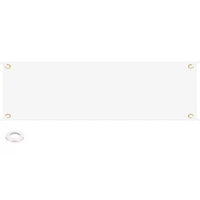 Large White Blank Banner and Signs 3 x 10 Feet, 1 Set Sublimation Banners