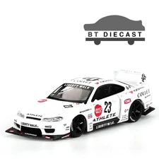 MINI GT LBWK LB-SUPER SILHOUETTE NISSAN S15 SILVIA ATHLETE 1 1/64 WHITE MGT01054