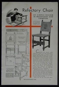 Refectory Chair Spanish MISSION Style 1940 How-To build PLANS