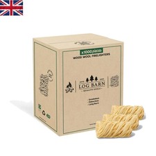 Log Barn 1000 Pcs Fire Starters - Eco-Friendly for BBQ, Pizza Ovens, Campfires 0.05 per lighter