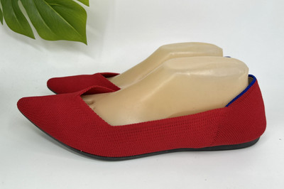 Rothy's Shoes Womens Size 10.5 Red The Point Pointed Toe Knit Flats Comfort
