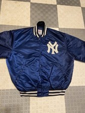 Vtg STARTER Diamond Collection NY Yankees Bomber Satin Jacket 1980 s New York LG