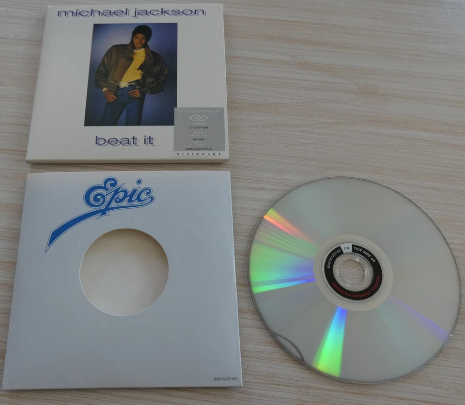 DUALDISC FACE CD + SIDE DVD MICHAEL JACKSON SINGLE BEAT IT - Photo 3/4