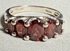 Vintage 925 Sterling Silver Multi Gemstone Red Garnet Ring Size 7.5 CNA Thailand
