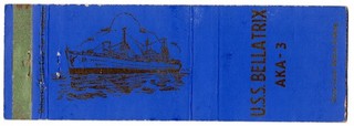 MILITARY U.S.S. BELLATRIX AKA 3 / U.S. NAVY ATTACK CARGO SHIP 20 FS MATCHCOVER