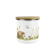 Hedgehog & Mouse Medium Tea Canister - Cute Kitchen Caddy 600ml Storage Gift