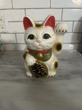 Maneki Neko Lucky Cat Beckoning Cat Japanese Prosperity Wealth Left Paw Up 7  