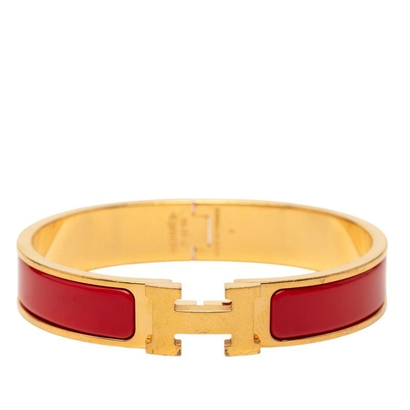Hermès Click H PM Bracelet Gold and Red Plated Women's Accessories Used thumbnail 9