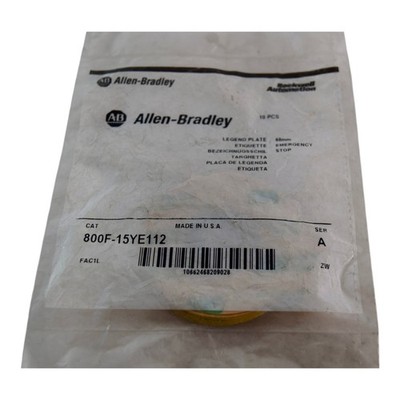 NEW Allen Bradley 800F-15YE112 10pcs Legend Plate Emergency Stop 60mm Yellow