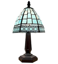Lámpara Tiffany Compacta con Vidrio Azul y 3 Temperaturas de Color LED
