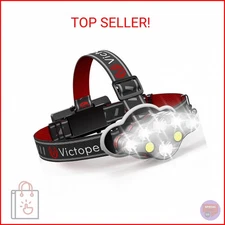 Victoper Rechargeable Headlamp, 8 LED High Lumen Super Bright Headlights with Re
