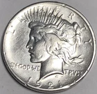 1921 Peace "XF/AU"- HIGH RELIEF - ATTACTIVELY CIRCULATED, SCARCE/RARE💥 ✅