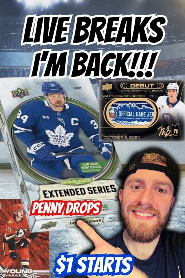 🚨TY IS BACK!!! $1 Starts - MONDAY Hockey Card Breaks!!🚨