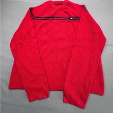 Abercrombie Fitch Mens Red Acrylic Cotton Blend Sweater Size XL AF92 Stripes
