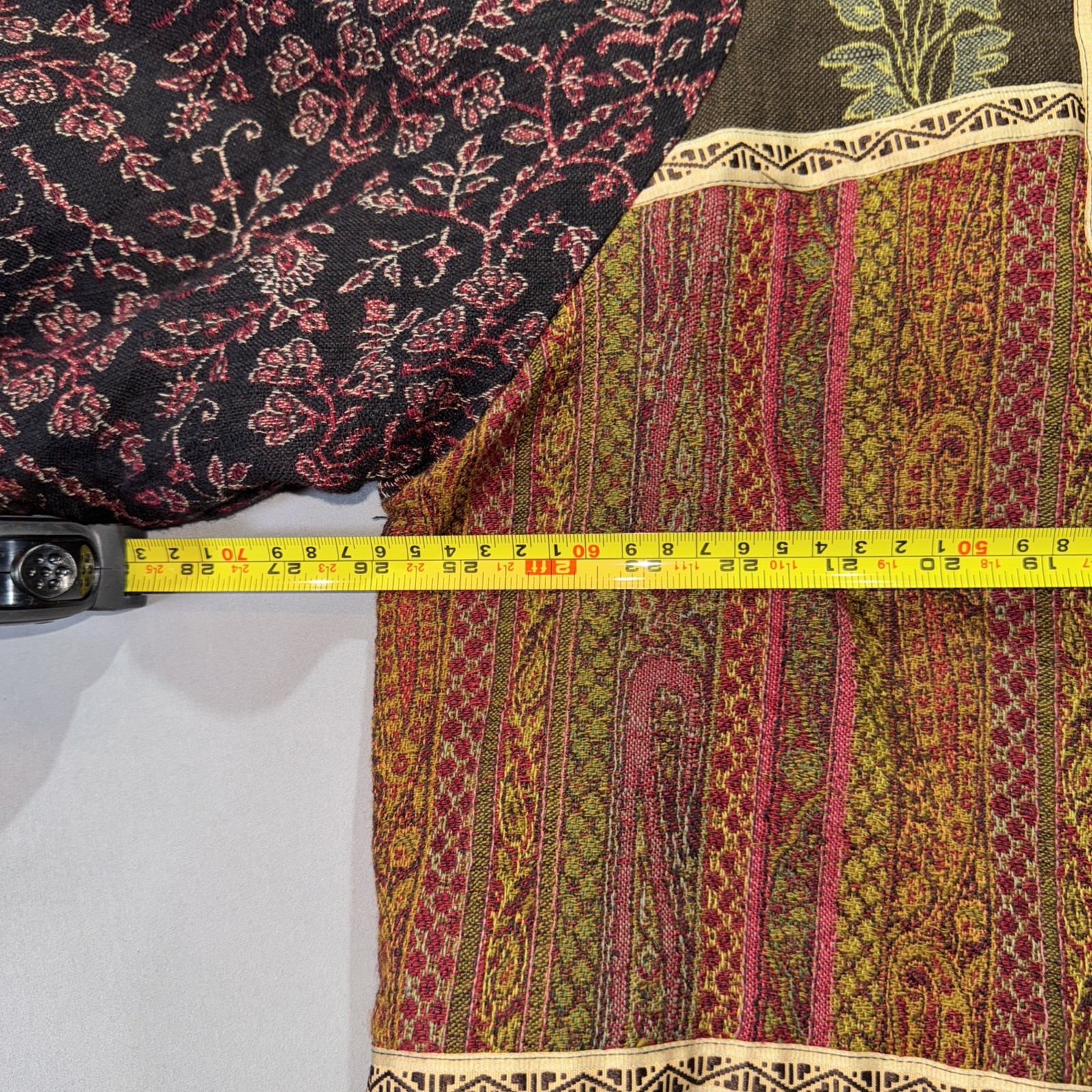 VTG Womens Patchwork Tapestry Coat Jacket Boho La… - image 7