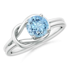 Aquamarine Gemstone Solitaire Engagement New Ring Jewelry Size 7 Sterling Silver