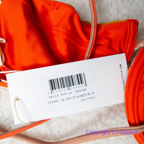 New! Set! Zulu & Zephyr Free People Tie Curve Brief Bikini, size 10 - Picture 12 of 15