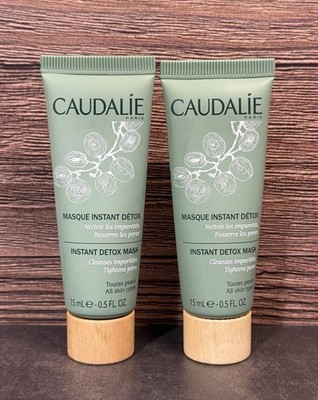 Caudalie Instant Detox Mask .5oz/15ml Bundle Of 2 Cleanses & Refines