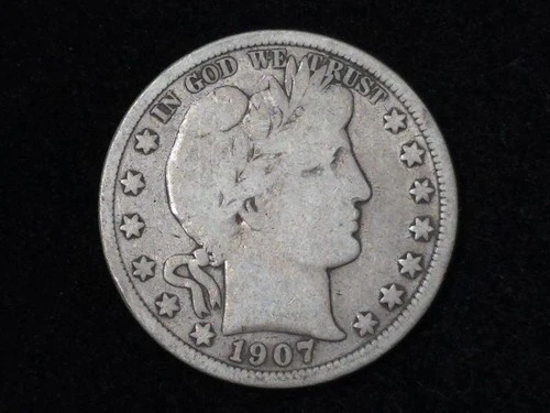 1907-S Barber Silver Half Dollar Very Good 10813