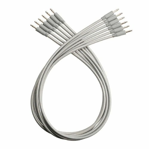 Synth Cables Braided 3.5mm Mono TS Male Patch Cables (grey/15cm/pack of 6)