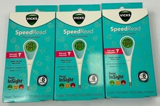3 Vicks SpeedRead Digital Thermometer Fast Fever Insight Oral Rectal Underarm