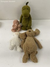 4 vintage stuffed jelly, cat animal toys used