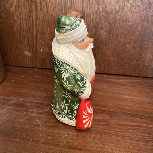 Wood Hand Carved Painted Santa Claus Made In Russia 5.5” - Picture 6 of 9