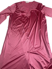 Vanity Fair Pink Nylon Lace Lingerie Robe Women s L Boudoir Coquette read