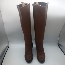 Frye Janis Gore Size 7 B Tall Knee High Riding Brown Leather Boots Womens