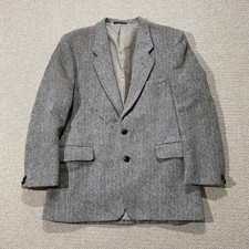 Vintage Harris Tweed Jacket Mens 40 Short Scottish Wool Blazer Herringbone