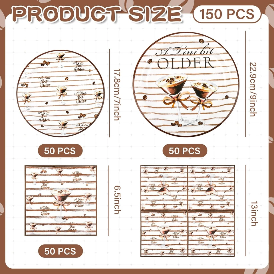 150 Piezas Tini Bit Antiguo Martini Decoración Martini Platos Servilletas un Tini Bit Plato Antiguo Foto 2 de 4