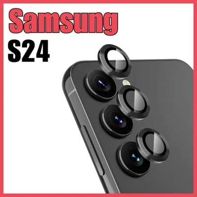 BERSEM Samsung Galaxy S24 Camera Lens Protectors Metal w/ 9H Tempered Glass Black