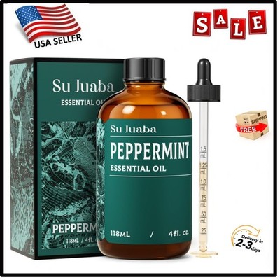 Peppermint Essential Oil - Huge 4 Fl Oz - 100% Pure and Natural - Premium Grade