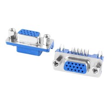 PCB Mounting Right Angle DB 15 Pin 3 Row Female D-SUB VGA Connector