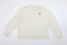 H&M Divided Women’s Beige Crew Neck Sweatshirt Size L Relaxed Fit